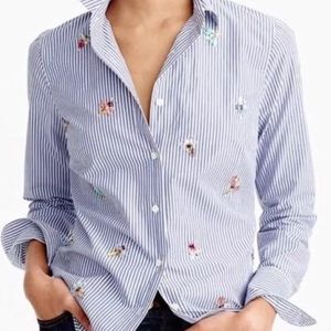 J crew bee embellished jewel button down top 4